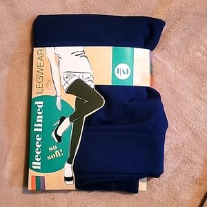 NIB fleece lined leggings...blue